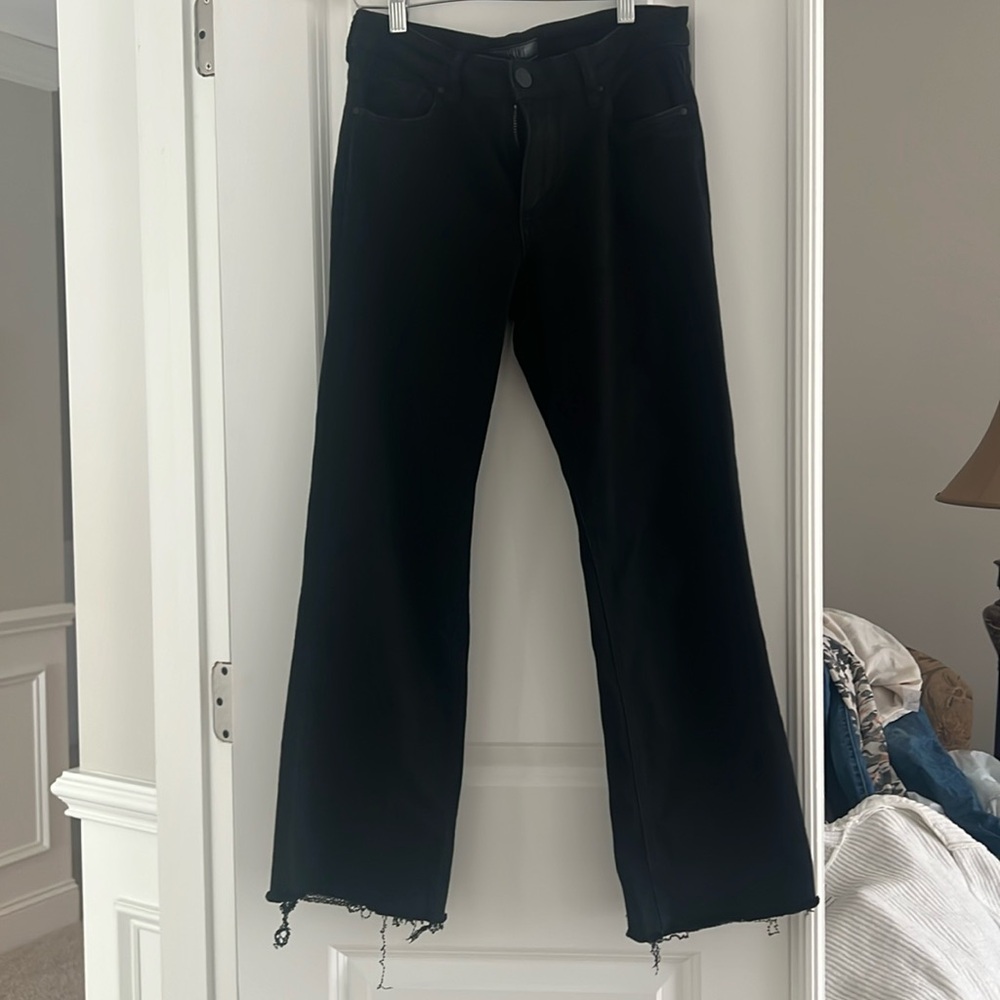 Kut from the Kloth black rough edge jeans. Gently used. Kelsey ankle flare.